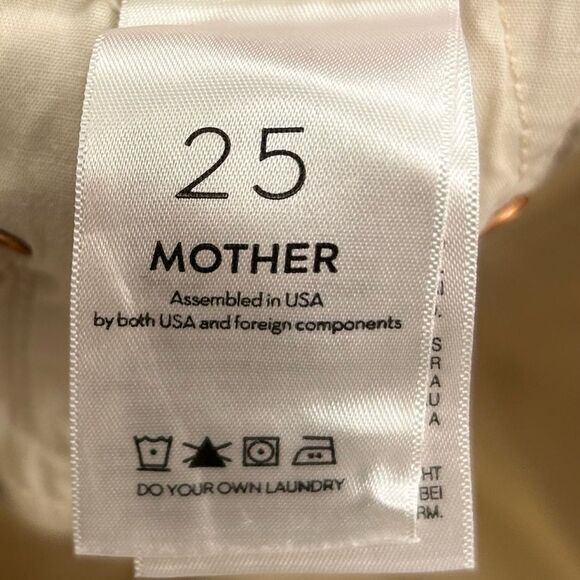 MOTHER The Insider Crop Step Fray Jeans in So Far Gone (Cream/Tan), Size 25 - Picture 8 of 10